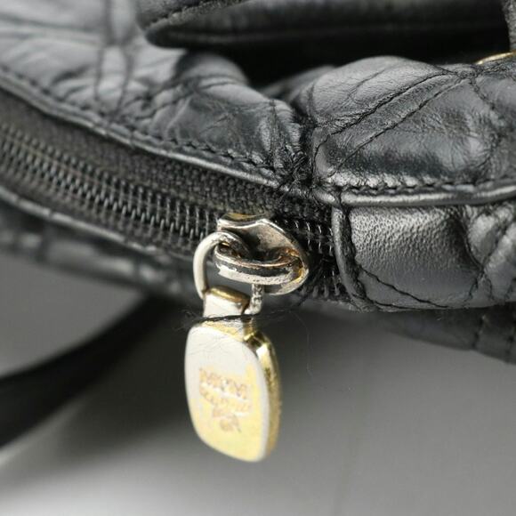 Authentic MCM Black Diamond Quilted Leather Backpack